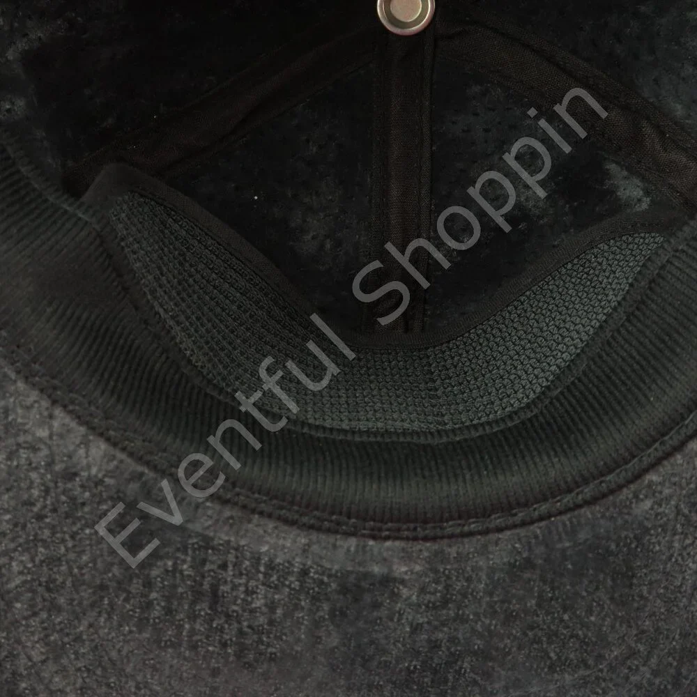 Vintage Leather Snakeskin Hat Mens Black Adjustable Vintage 1980s Made In USA - Picture 10 of 10